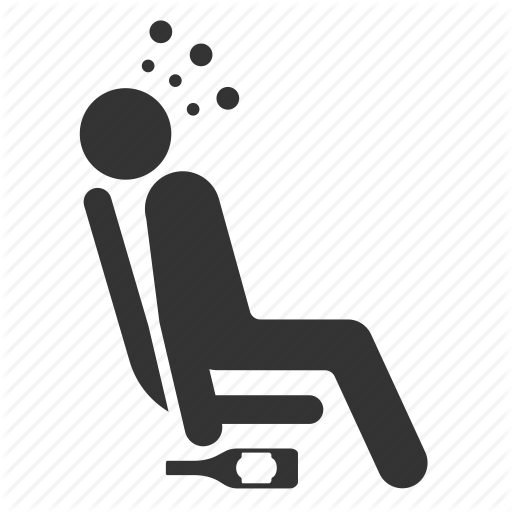 Drunk, Priority, Public Transportation, Seat, Sleep Icon