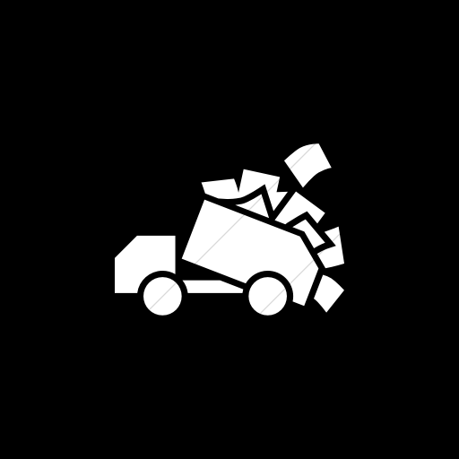 Flat Square White On Black Iconathon Document Dump Icon