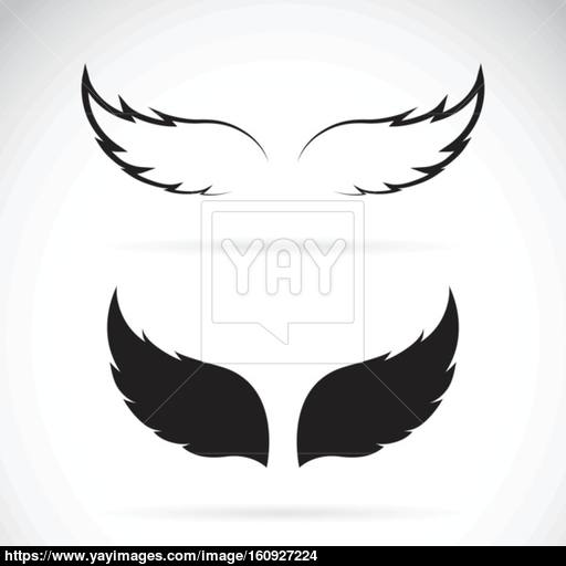 Vector Black Wing Icon On White Background Vector