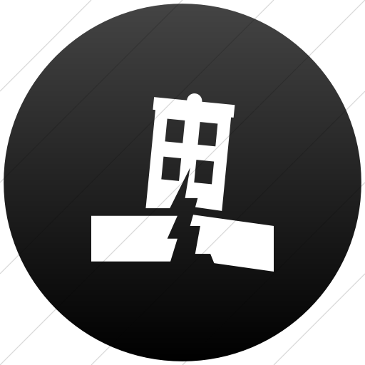 Flat Circle White On Black Gradient Iconathon