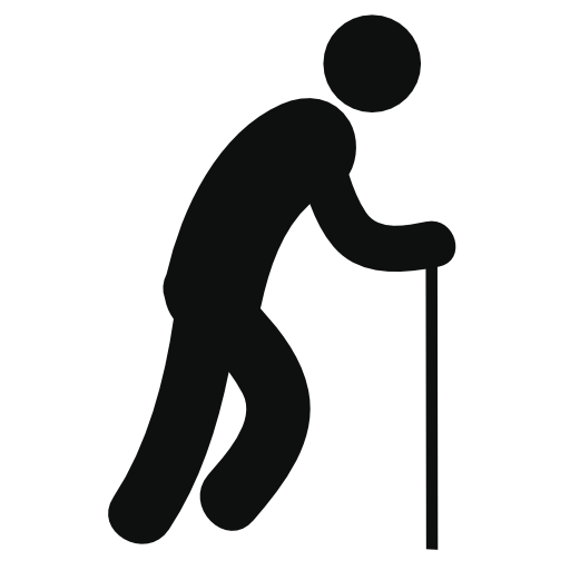 Old Man With Cane Free Vector Icons Designed
