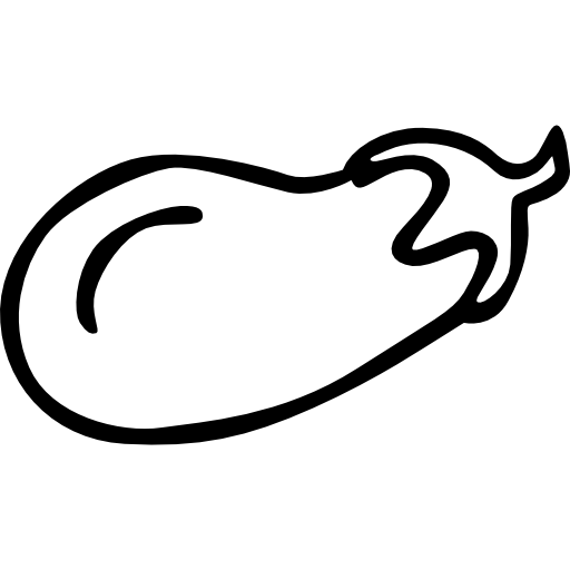 Eggplant Hand Drawn Outlined Vegetable