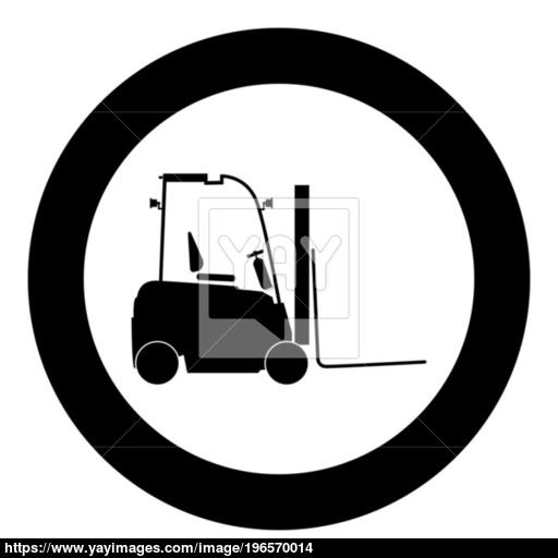 Electric Loader Icon Black Color In Circle Vector