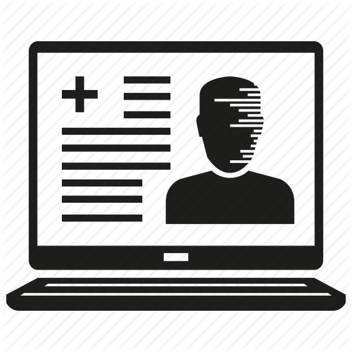 Laptop, Medical, Medical Data, Medical Report, Treatment Icon