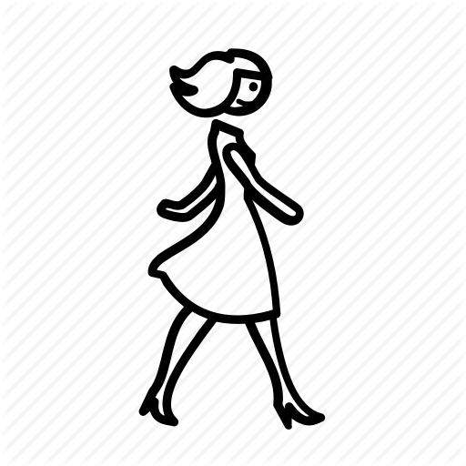 Dress, Elegant, Girl, Pedestrian, People, Walking, Young Icon