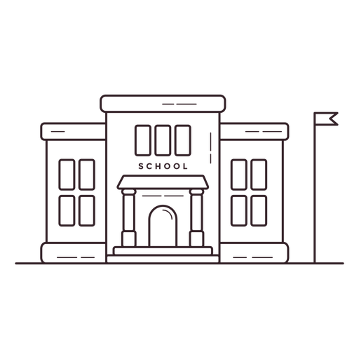 Elementary School Building Stroke Icon