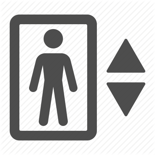 Elevator, Man, Sign Icon