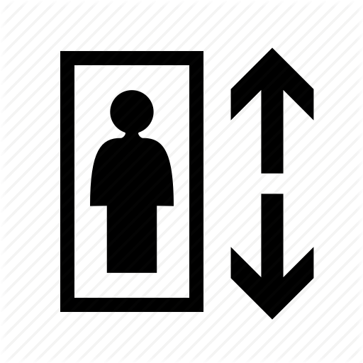 Down, Elevate, Elevator, Lift, Move, Up Icon