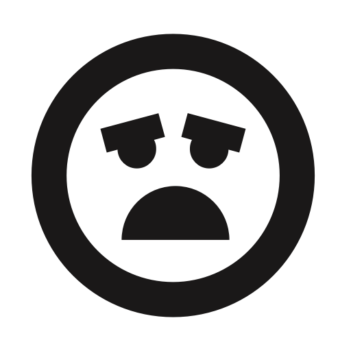 Embarrassed, Emoji, Emoticon, Sad, Scarred, Shame, Thick Lines Icon