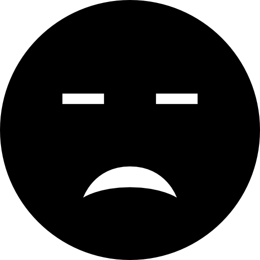 Sad Face With Closed Eyes And Mouth Black Emoticon Symbol