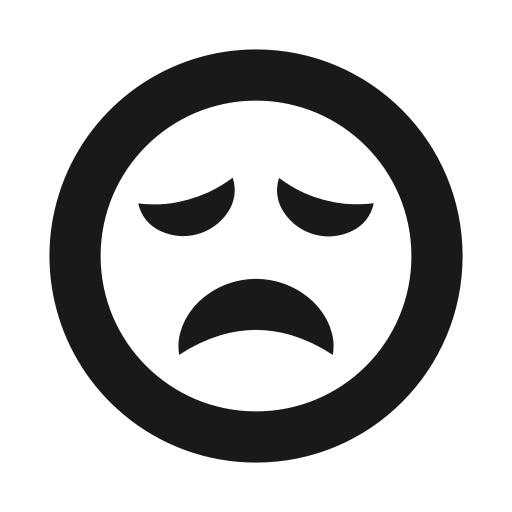 Deflated, Emoji, Emoticons, Sad, Scarred, Thick Lines Icon