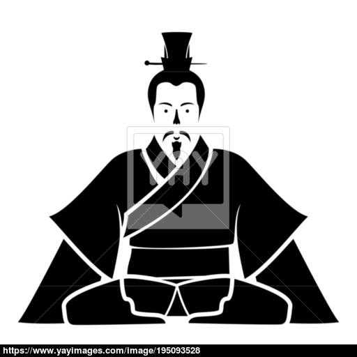 Emperor Of China Icon Black Icon Flat Illustration Vector