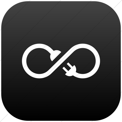 Flat Rounded Square White On Black Gradient Iconathon