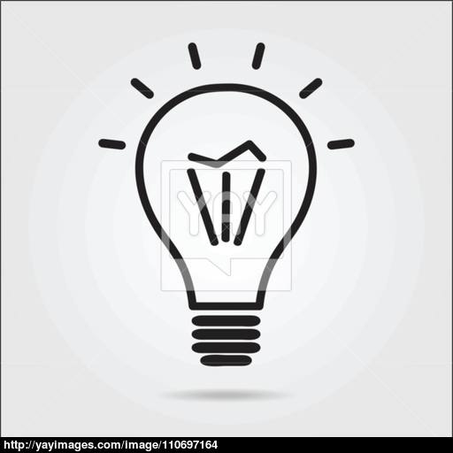 Light Bulb Logo Icon Drawn In The Manual Vector
