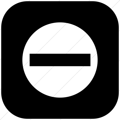 Flat Rounded Square White On Black Aiga No Entry Icon