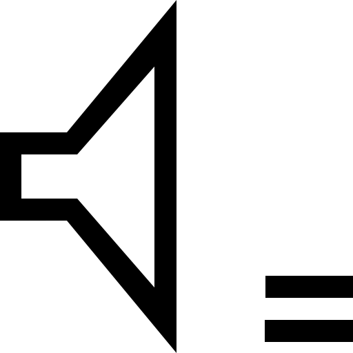 Speaker Outline With Equal Sign Icons Free Download