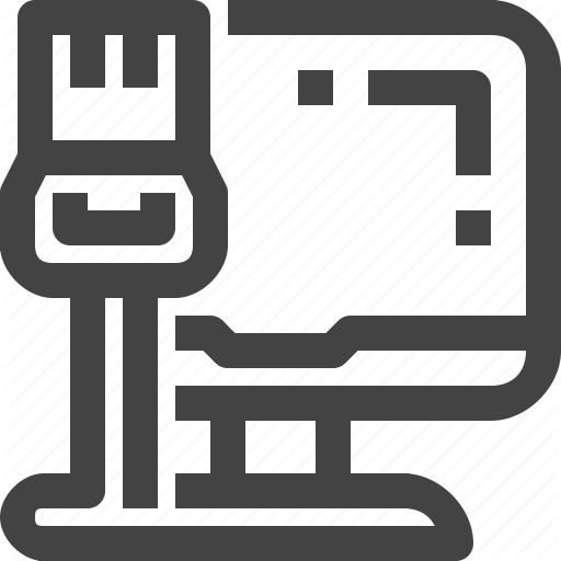 Cable, Comtuter, Desktop, Device, Electronic, Ethernet, Micro Icon