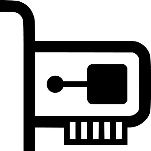 Black Network Card Icon