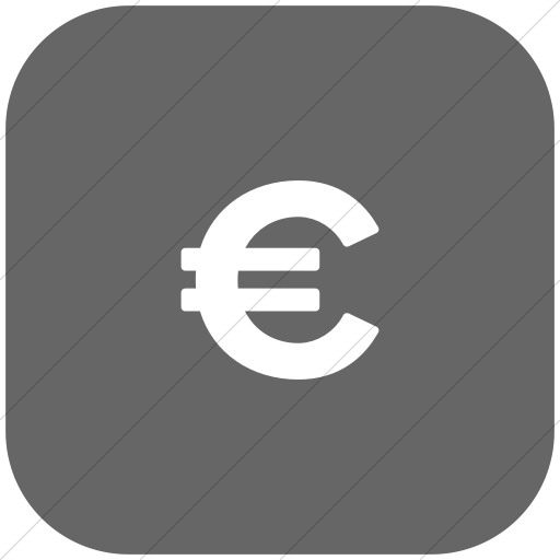 Flat Rounded Square White On Gray Foundation Euro Icon