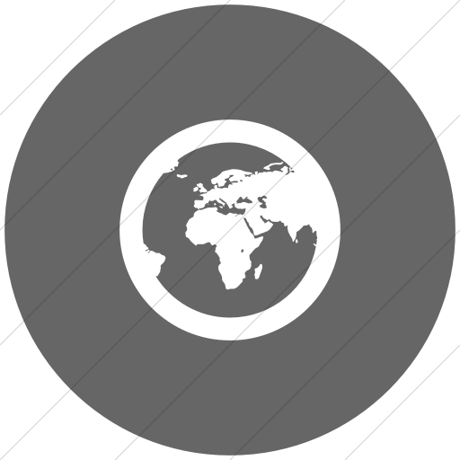 Flat Circle White On Gray Raphael Globe Europe Icon