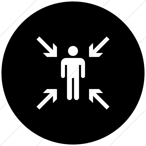 Flat Circle White On Black Iconathon Evacuation Point Icon