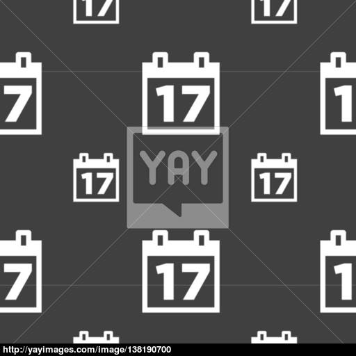 Calendar, Date Or Event Reminder Icon Sign Seamless Pattern