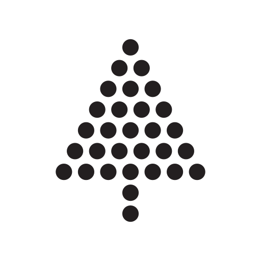 Dots Christmas Tree Icon Design Elements