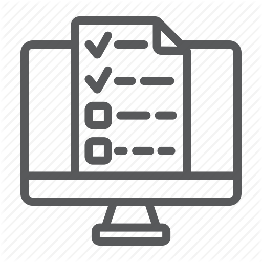 E, Education, Exam, List, Online, Quiz, Test Icon