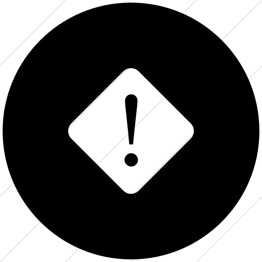 Flat Circle White On Black Raphael Exclamation Point Icon
