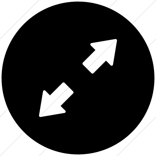 Flat Circle White On Black Foundation Arrows Expand Icon