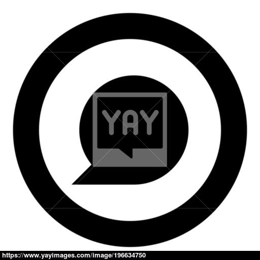 Sign Commentary Black Icon In Circle Vector Illustration Vector