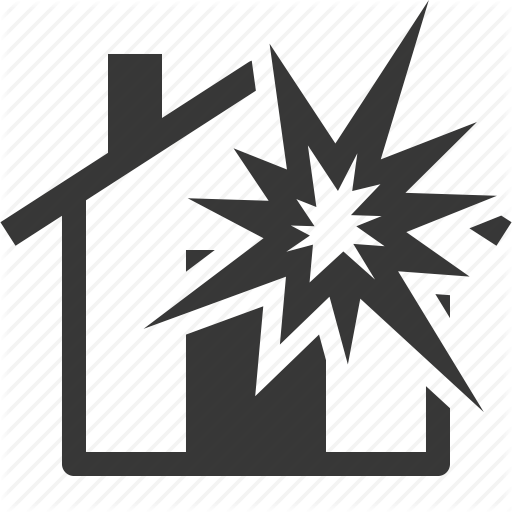 Explosion, Home Insurance, House Icon