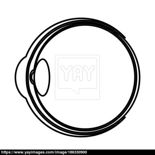 Eyeball Black Color Icon Vector