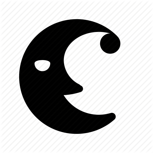 Crescent, Face, Moon Icon