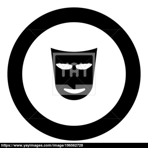 Theater Mask Icon Black Color In Circle Vector