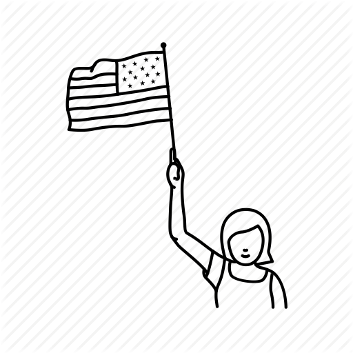 America, American Flag, Boy, Girl Waving A Flag, Independence, Usa