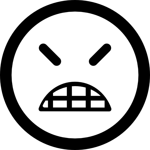 Angry Emoticon Square Face With Closed Eyes Icons Free Download