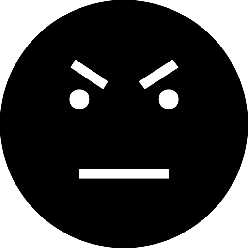 Angry Face Black Emoticon Icons Free Download