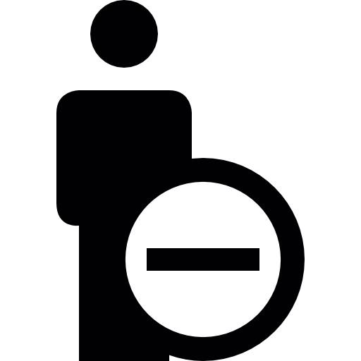 User Remove Button With Full Body Black Shape Icons Free Download