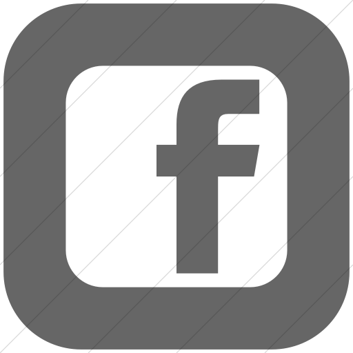 Flat Rounded Square White On Gray Social Media Facebook