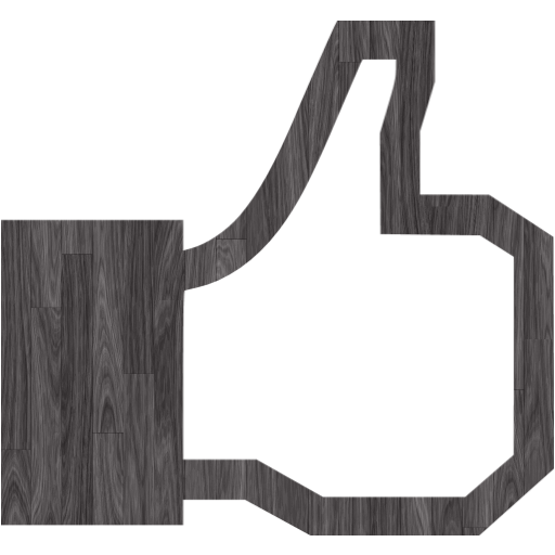 Black Wood Facebook Like Icon