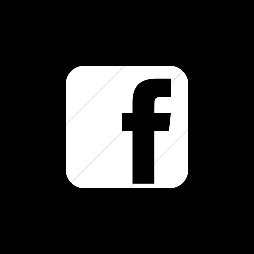 Flat Square White On Black Raphael Facebook Icon