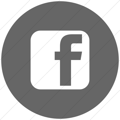 Flat Circle White On Gray Social Media Facebook Square Icon
