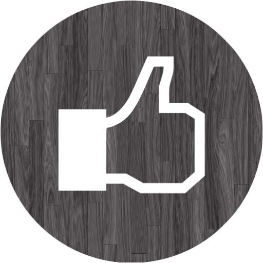 Black Wood Facebook Like Icon
