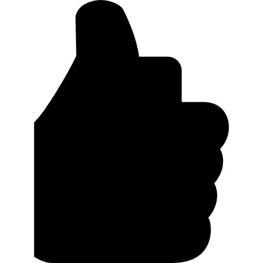 Thumb Up Black Silhouette Shape For Facebook Icons Free Download