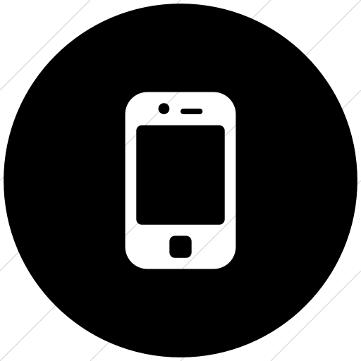 Flat Circle White On Black Broccolidry Iphone Icon