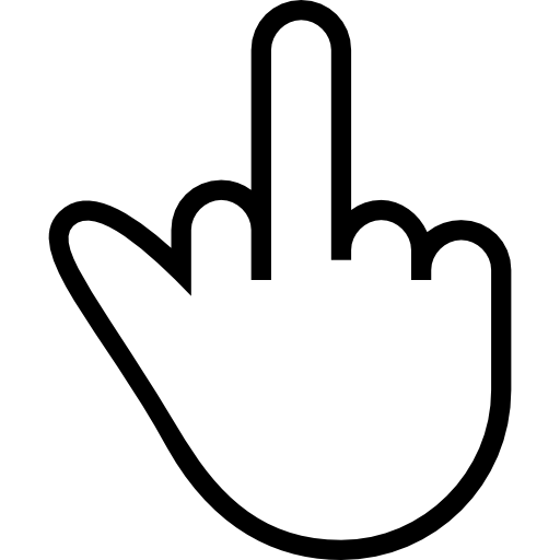 Middle Finger Signal Gesture Of Hand Stroke Symbol