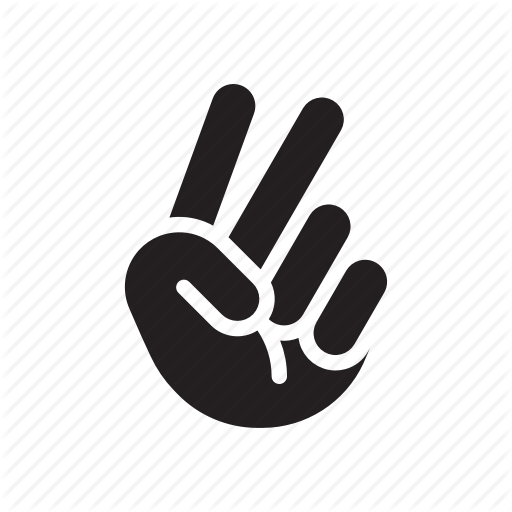 Hand, Index Finger, Middle Finger, Peace, Victory Icon