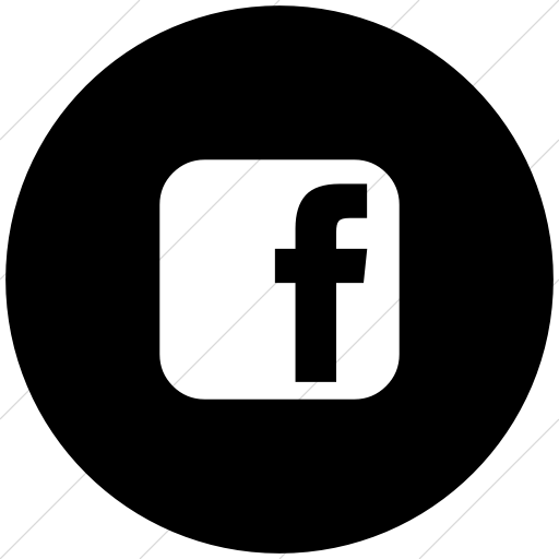 Flat Circle White On Black Bootstrap Font Awesome