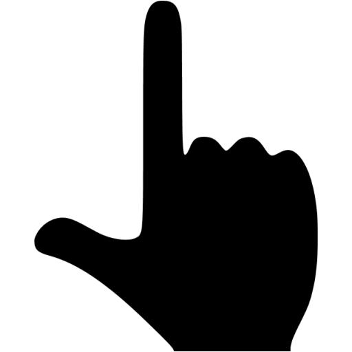 Black Finger And Thumb Icon
